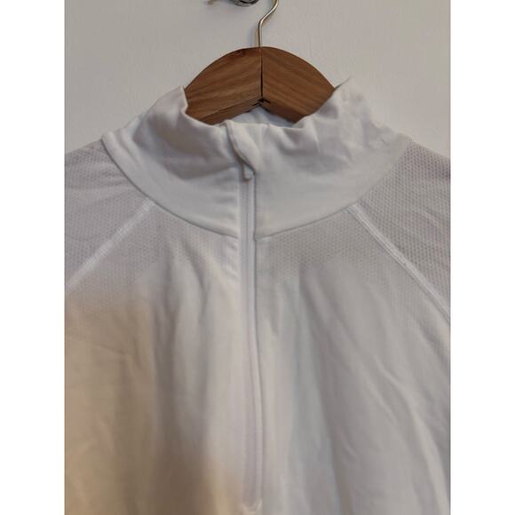 Athleta Momentum Seamless Half Zip Pullover White Medium UPF 40+ Gym Yoga - Picture 3 of 8